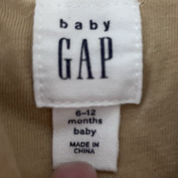 Baby Gap Teddy Sherpa One Piece 6 To 12 Mo Brown Bear Ear Appliqué Hood Cozy - Picture 7 of 11